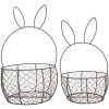 Clayre & Eef 6Y5794 Set di 2 cestini in metallo marrone Ø 33x55 cm Ø 27x45 cm