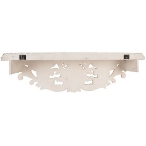 Clayre & Eef 5H0713 Set di 2 mensole da parete in stile antico bianco 70x18x22cm 60x14x19cm