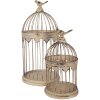 Clayre & Eef 5Y1283 Set gabbie decorative antiche marrone Ø32x60 Ø23x40 cm