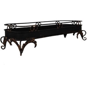 Clayre & Eef 5Y1284 Vassoio in ferro nero 55x20x14 cm Decorazione in stile antico