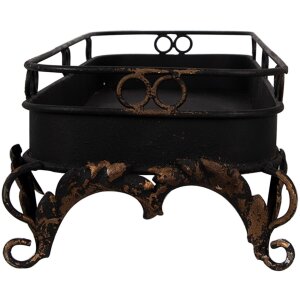 Clayre & Eef 5Y1284 Vassoio in ferro nero 55x20x14 cm Decorazione in stile antico