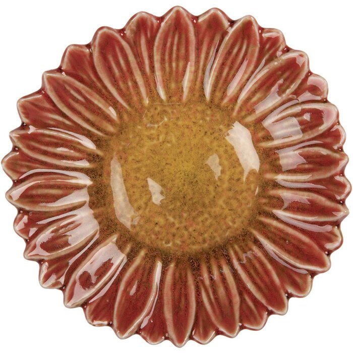 Clayre & Eef 6CE2158 Ciotola Fiore Rosso Giallo Ø14x3cm