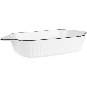 Clayre & Eef 6CE2165 Ciotola Bianco Nero 26x15x5 cm 550 ml Ceramica Rettangolare
