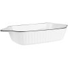 Clayre & Eef 6CE2165 Ciotola Bianco Nero 26x15x5 cm 550 ml Ceramica Rettangolare