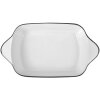 Clayre & Eef 6CE2165 Ciotola Bianco Nero 26x15x5 cm 550 ml Ceramica Rettangolare