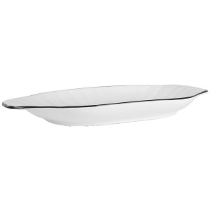 Clayre & Eef 6CE2166 Ciotola in ceramica bianca nera 29x16x3 cm Stile moderno