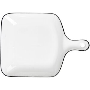 Clayre & Eef 6CE2168 Ciotola in ceramica 23x17x3 cm Bianco Nero Moderno