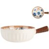 Clayre & Eef 6CE2171 Ciotola Retro Vintage in ceramica bianca marrone 22x16x6 cm 500 ml