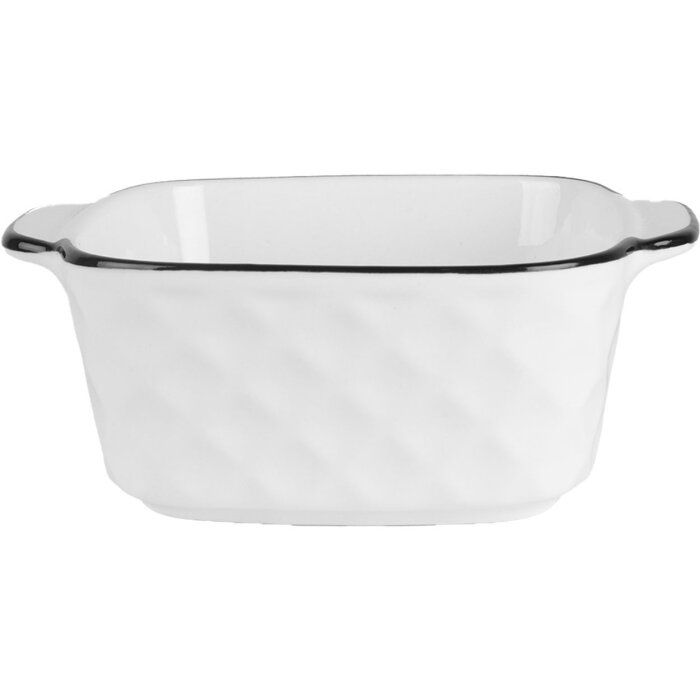 Clayre & Eef 6CEBO0212 Ciotola Bianco Nero 15x12x5 cm 400 ml Ceramica Moderna
