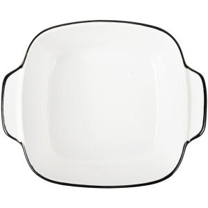 Clayre & Eef 6CEBO0212 Ciotola Bianco Nero 15x12x5 cm 400 ml Ceramica Moderna