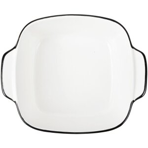 Clayre & Eef 6CEBO0213 Ciotola in ceramica bianca nera 15x12x5 cm 400 ml Moderna