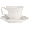 Tazza da caffè con piattino di servizio Clayre & Eef in ceramica, colore bianco, capacità di 175 ml, dimensioni: 12 x 9 x 6 cm.