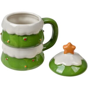 Tazza in ceramica per Natale abete verde da 350 ml con...