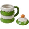 Tazza in ceramica per Natale abete verde da 350 ml con coperchio e decorazione a stella