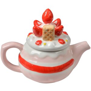 Clayre & Eef Teiera Strawberry Cake Rosa 325ml 17x10x13cm Ceramica