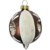 Clayre & Eef Guaina per albero di Natale marrone bianco Ø 5 cm altezza 7 cm vetro stile country
