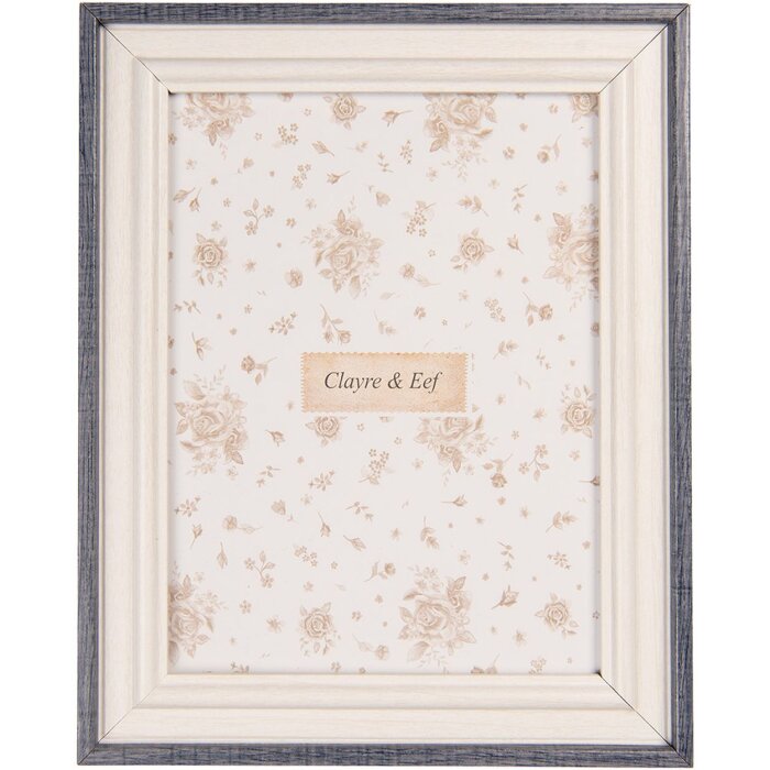 Clayre & Eef 2F1226M Cornice Bianco-Azzurra 13x18 cm Stile rustico