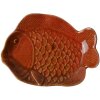 Clayre & Eef 6CE2162 Ciotola Pesce in ceramica arancione 16x11x3 cm