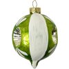 Clayre & Eef 6GL4709 Albero di Natale in vetro verde bianco Ø 5x7 cm stile country
