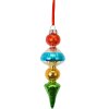 Clayre & Eef 6GL4713 Ciondolo natalizio in vetro Ø 5x16 cm Stile country multicolore
