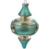 Clayre & Eef 6GL4716 Ciondolo natalizio Blu Argento Ø 8x13 cm Vetro Stile Country