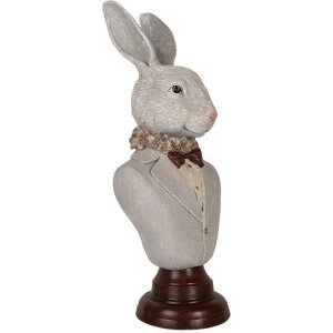 Clayre & Eef 6PR5361 Decorazione Busto Coniglio Grigio Marrone 15x13x39 cm