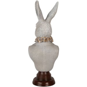 Clayre & Eef 6PR5361 Decorazione Busto Coniglio Grigio Marrone 15x13x39 cm