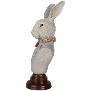 Clayre & Eef 6PR5361 Decorazione Busto Coniglio Grigio Marrone 15x13x39 cm