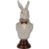 Clayre & Eef 6PR5361 Decorazione Busto Coniglio Grigio Marrone 15x13x39 cm