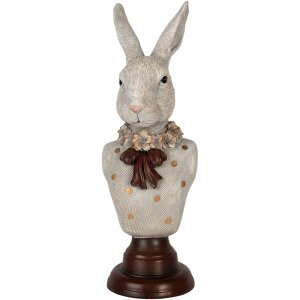Clayre & Eef 6PR5362 Decorazione Busto Coniglio Grigio 13x12x39 cm