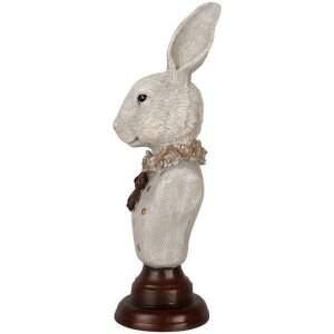 Clayre & Eef 6PR5362 Decorazione Busto Coniglio Grigio 13x12x39 cm