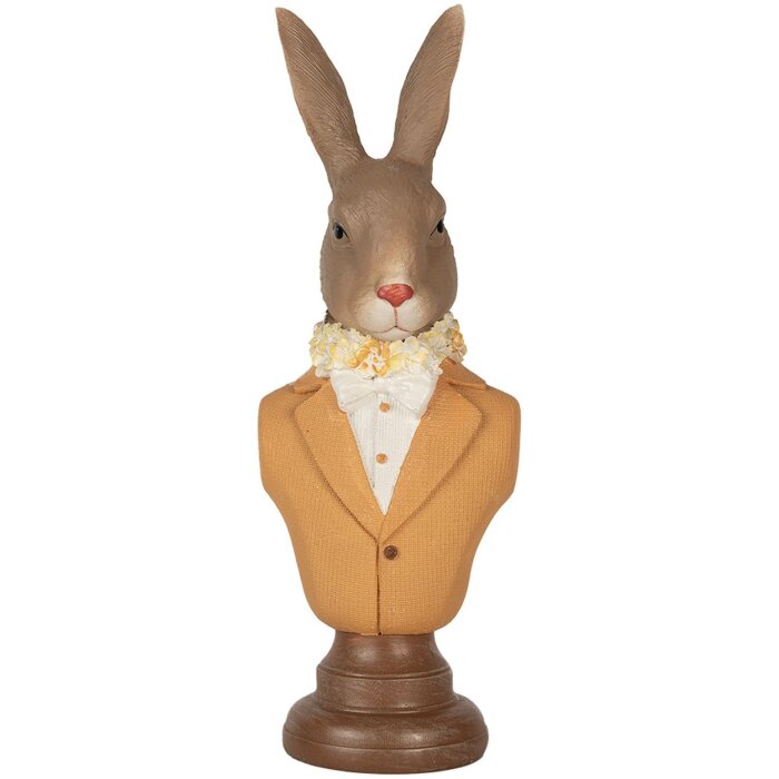 Clayre & Eef 6PR5363 Decorazione Busto Coniglio Marrone Arancione 7x5x19 cm