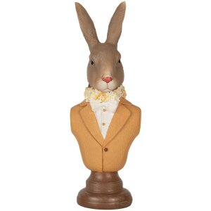Clayre & Eef 6PR5363 Decorazione Busto Coniglio Marrone Arancione 7x5x19 cm