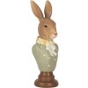 Clayre & Eef 6PR5364 Decorazione Busto Coniglio Marrone Verde 6x5x18 cm Poliresina