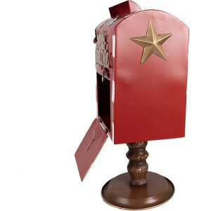 Clayre & Eef 6Y5633 Cassetta delle lettere rosso marrone 27x22x51 cm Stile country natalizio