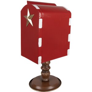 Clayre & Eef 6Y5633 Cassetta delle lettere rosso marrone 27x22x51 cm Stile country natalizio