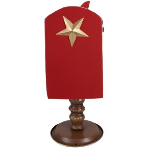 Clayre & Eef 6Y5633 Cassetta delle lettere rosso marrone 27x22x51 cm Stile country natalizio