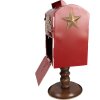 Clayre & Eef 6Y5633 Cassetta delle lettere rosso marrone 27x22x51 cm Stile country natalizio