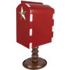 Clayre & Eef 6Y5633 Cassetta delle lettere rosso marrone 27x22x51 cm Stile country natalizio