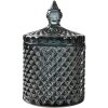 Clayre & Eef 6GL4722 Barattolo con coperchio in vetro grigio Ø 9x14 cm Classico