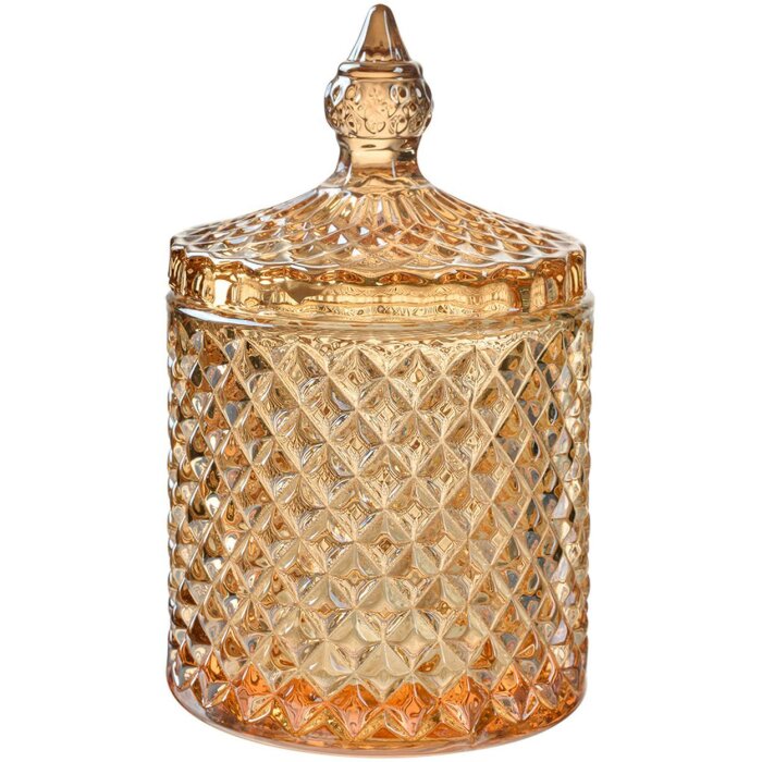 Barattolo di stoccaggio Clayre & Eef con coperchio giallo Ø9x14 cm