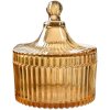 Vetro per il ripieno Clayre & Eef 6GL4724, giallo, diametro 10x12 cm con coperchio
