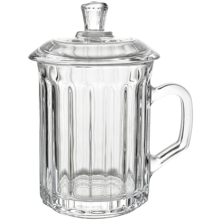 Clayre & Eef 6GL4727 Tazza con coperchio in vetro trasparente 250 ml