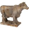 Pianeta Verde Clayre & Eef 6MG0110 Vassoio per Fiori Forma Mucca Grigio-Beige 36x15x28 cm Look Antico