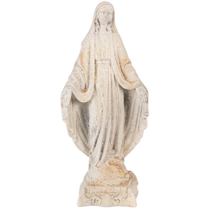 Statua della Madonna Clayre & Eef Beige Marrone 17x12x41 cm Ossido di Magnesio