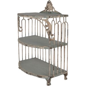 Clayre & Eef 6Y5719 Scaffale da parete in ferro verde-beige 38x23x55 cm stile vintage