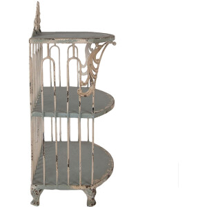 Clayre & Eef 6Y5719 Scaffale da parete in ferro verde-beige 38x23x55 cm stile vintage