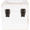 Clayre & Eef 6H2397 Scatola tè bianca 12x12x12 cm stile rustico legno vetro