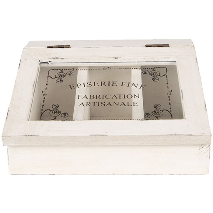 Clayre & Eef 6H2398 Scatola tè Antichissimo 18x16x9 cm 3 scomparti