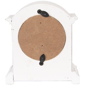 Clayre & Eef 6KL0831 Orologio da tavolo Bianco Marrone 13x7x14 cm Vetro Legno Stile Country